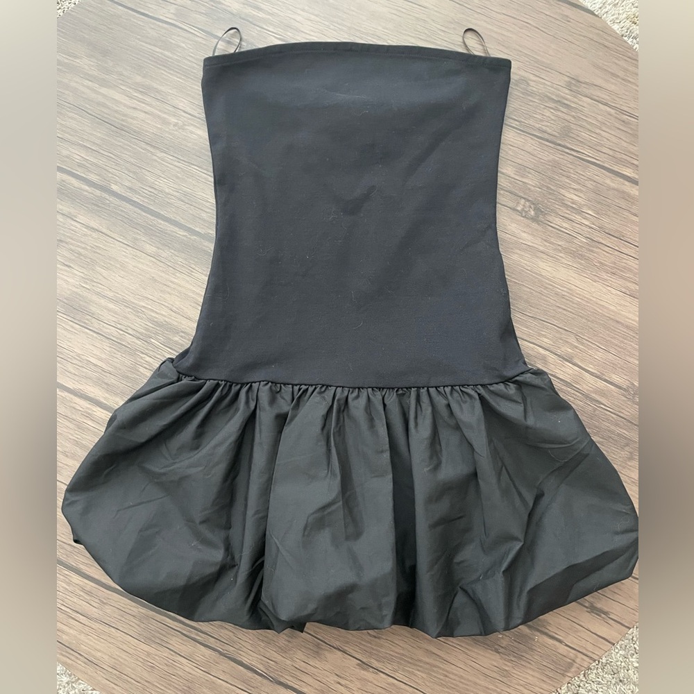 Black Dress with Ruffled Hem